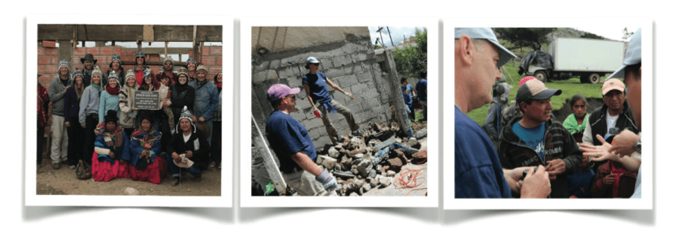 3 pictures of doTERRA Healing Hands workers out in the field