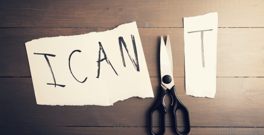 image of the word "can't" with the T being cut off